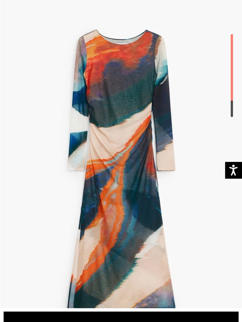 Desigual Multi-Color Watercolor Long Sleeve Maxi Dress
